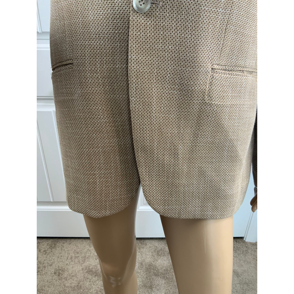 Xram Women's Tan Blazer Med Notched Lapel Office Business Preppy Light Academia - Picture 3 of 16